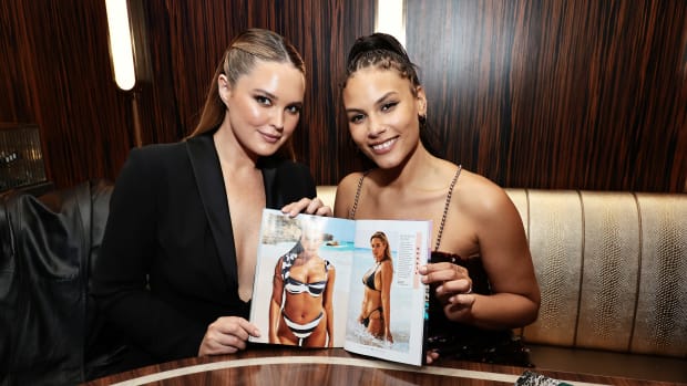 Georgina Burke and Marquita Pring with SI Swimsuit Issue